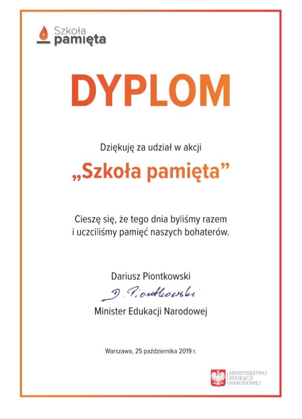 Dyplom - podziękowanie 