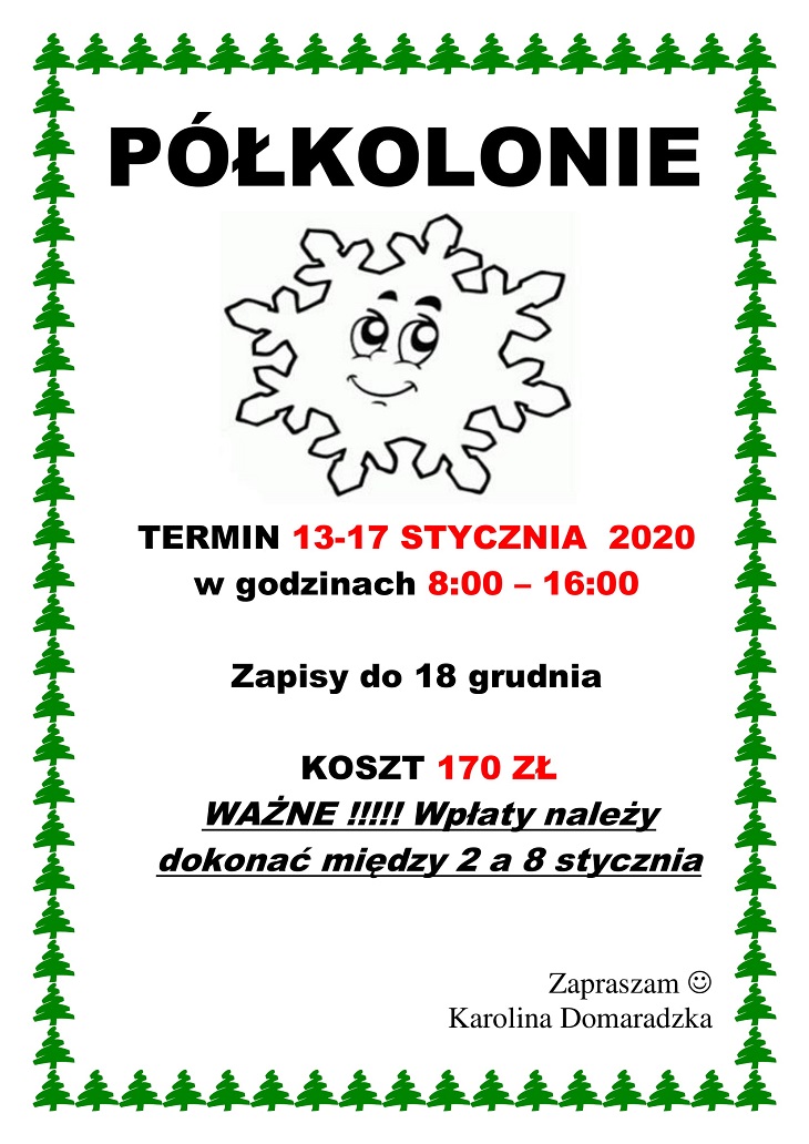 Plakat reklamujący półkolonie
