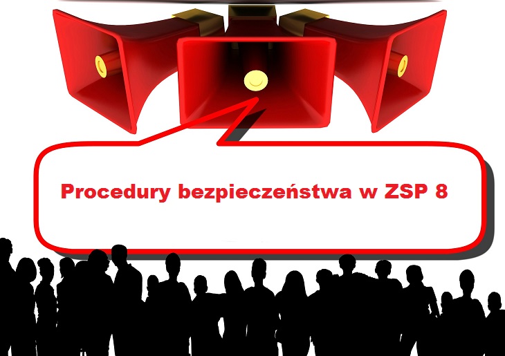 Megafony ogłaszają komunikaty ludziom - grafika
