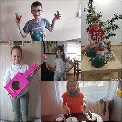 kolaż dzieci muzykują