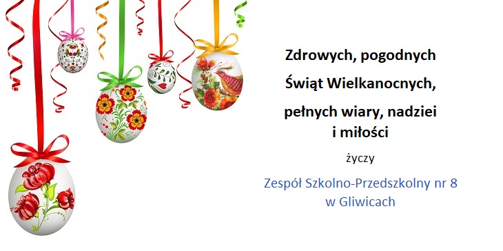 pisanki na sznurkach i życzenia świąteczne