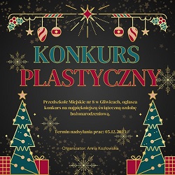 Świąteczny plakat informujący o konkursie.