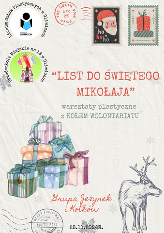 plakat informujący o warsztatach plastycznych