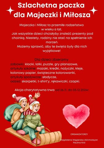 grafika przedstawiająca informacje o akcji charytatywnej