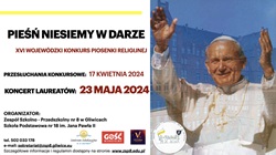 plakat informacyjny" Pieśń niesienie w darze"